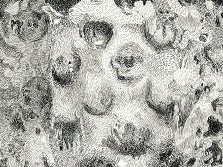 POST-COVID SERIES, ink drawings by Carlos Sandoval, 2021-2024